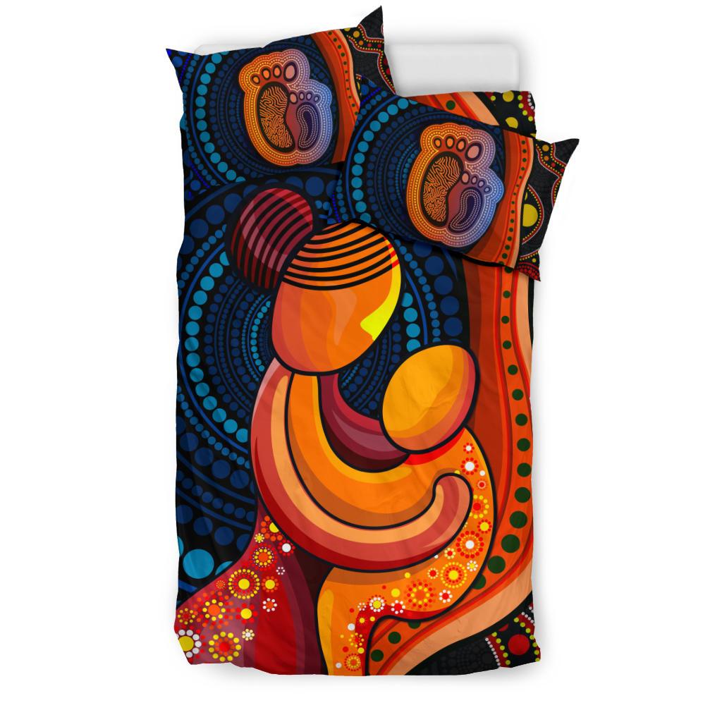 Bedding Set - Aboriginal Mother And Son - Vibe Hoodie Shop