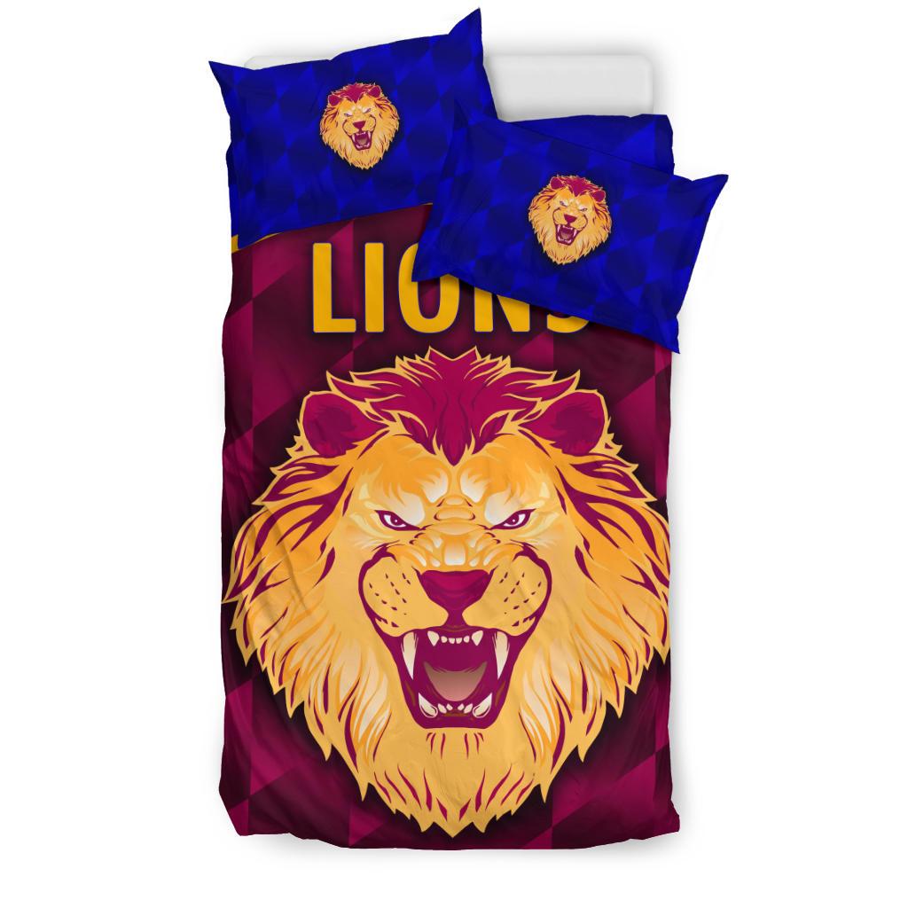 Brisbane Lions Bedding Set Powerful - Vibe Hoodie Shop