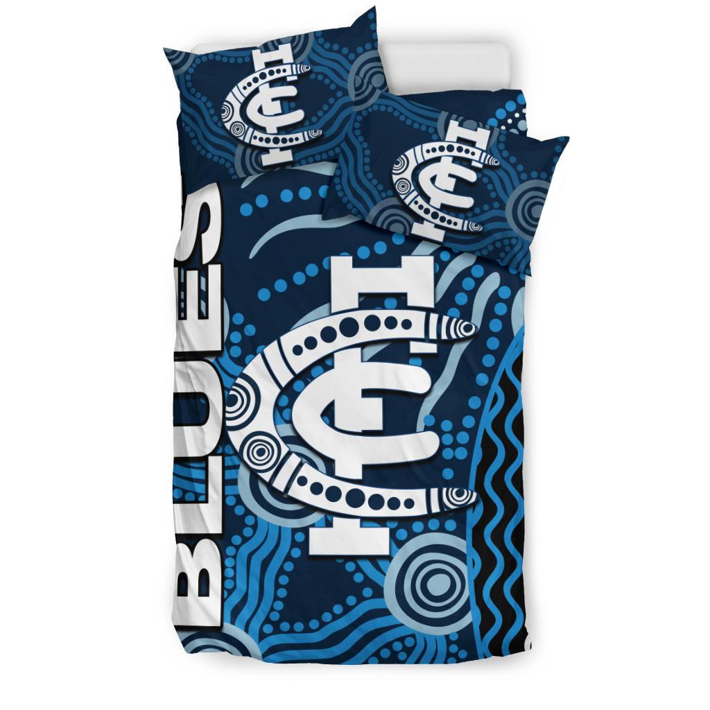 Carlton Blues Bedding Set Aboriginal - Vibe Hoodie Shop