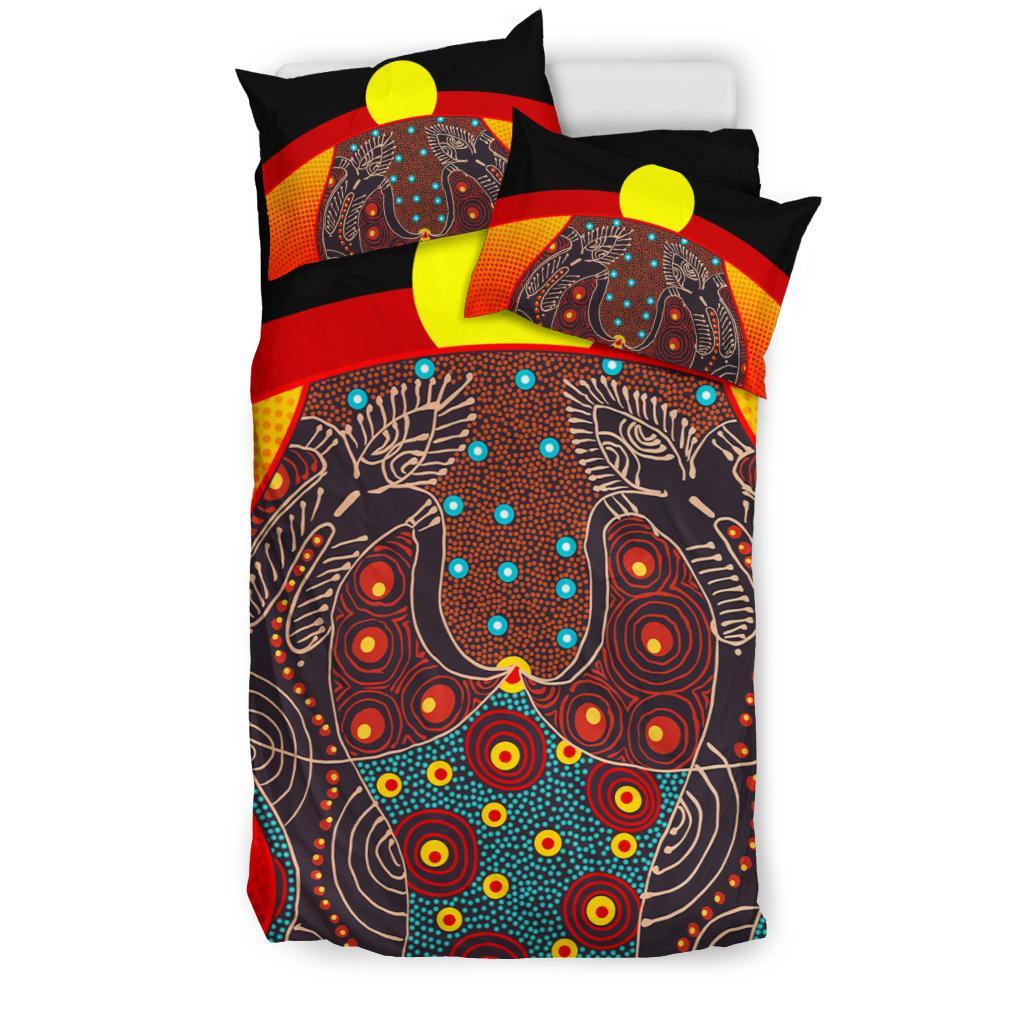 Bedding Set - Aboriginal Sublimation Dot Pattern Style (Red) - Vibe Hoodie Shop