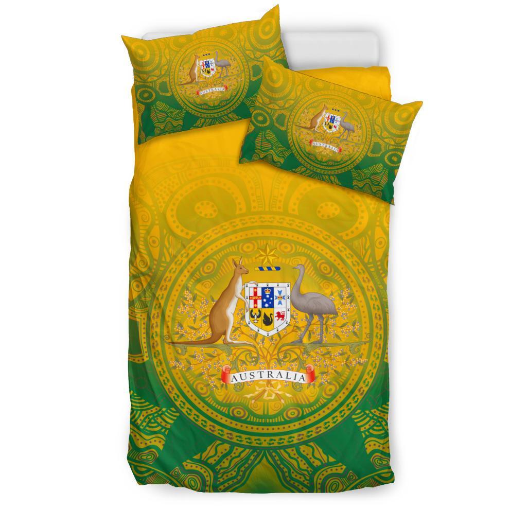Aboriginal Bedding Set, Australia Rugby and Coat Of Arms - Vibe Hoodie Shop