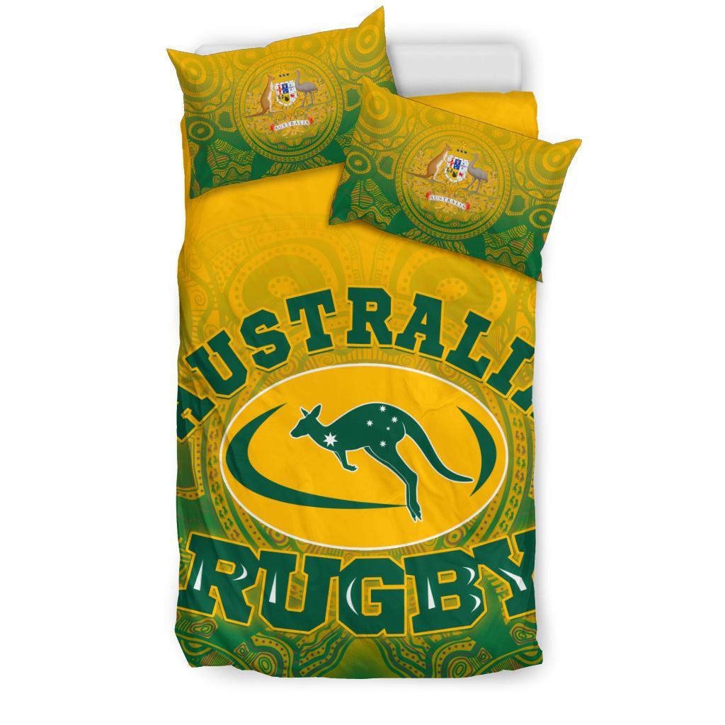 Aboriginal Bedding Set, Australia Rugby and Coat Of Arms Ver02 - Vibe Hoodie Shop