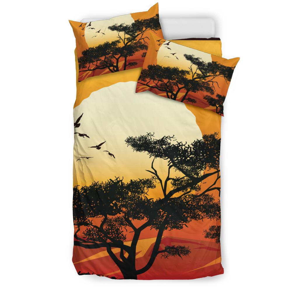 Bedding Set - Sunset And Tree In Australia - Vibe Hoodie Shop