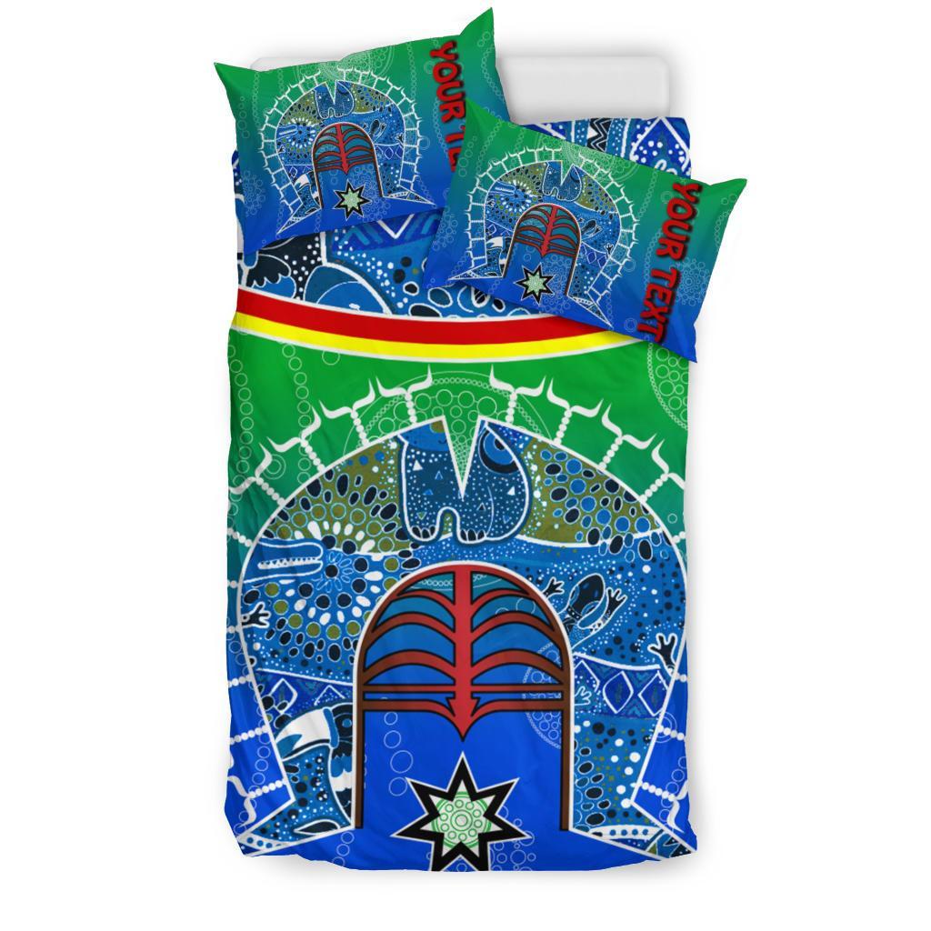 Personalised Bedding Set - Torres Strait Symbol With Aboriginal Patterns - Vibe Hoodie Shop