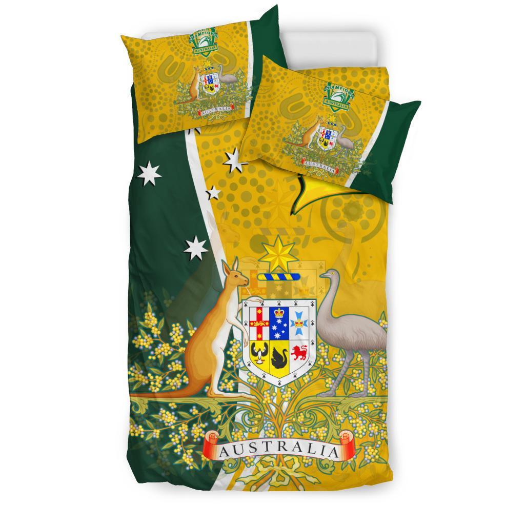 Bedding Set - Australia Coat Of Arm In Rugby Style - Vibe Hoodie Shop