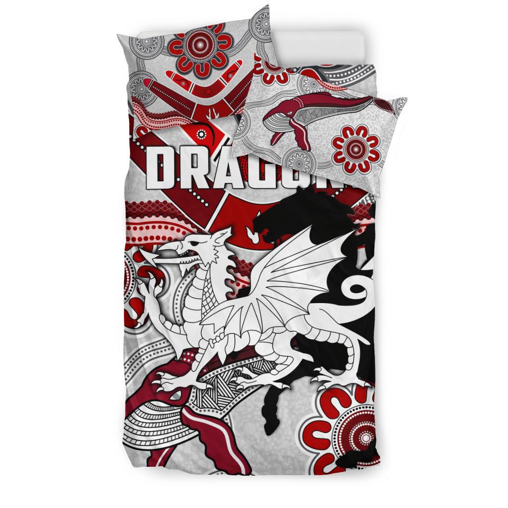 Dragons Bedding Set St. George Indigenous White - Vibe Hoodie Shop