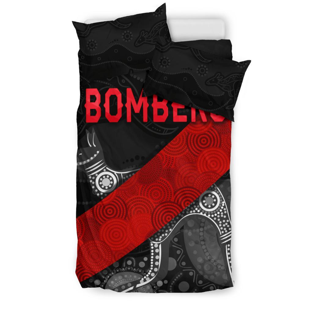 Essendon Bedding Set Indigenous Bombers - Black - Vibe Hoodie Shop