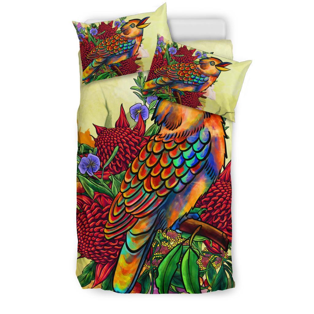 Bedding Set - Australia Kookaburra With Waratah - Vibe Hoodie Shop