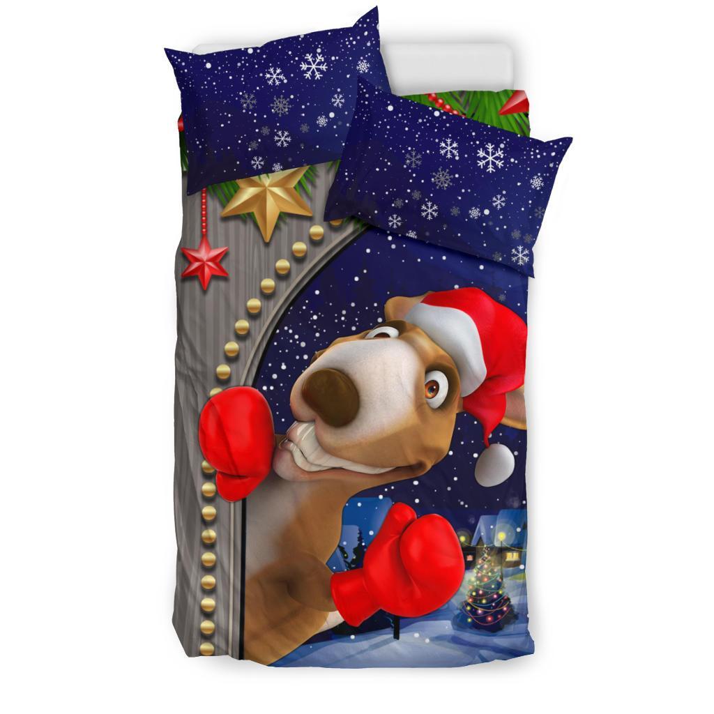 Christmas Bedding Set - Funny Kangaroo Christmas - - Vibe Hoodie Shop