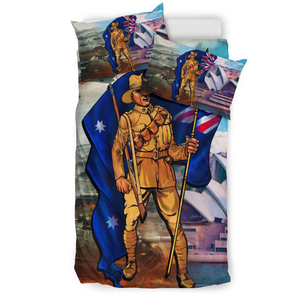 ANZAC Bedding Set - Australian Soldier - Vibe Hoodie Shop