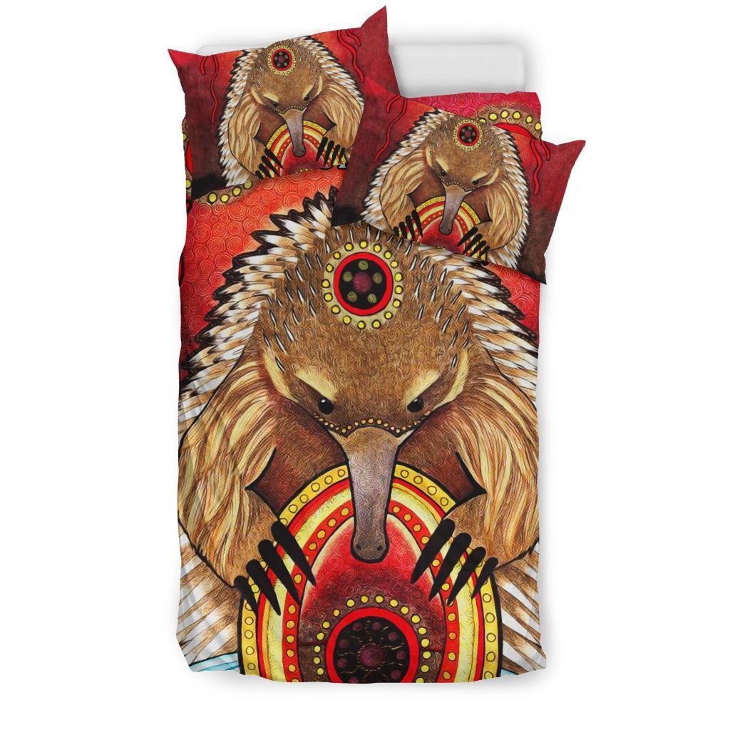 Custom Aboriginal Bedding Set - Australian Echidna - Vibe Hoodie Shop