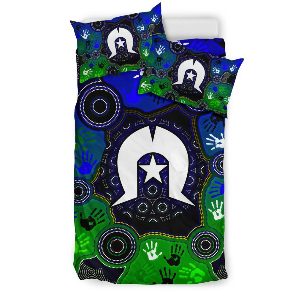 Aboriginal Bedding set - Torres Strait Symbol With Indigenous Patterns - Vibe Hoodie Shop