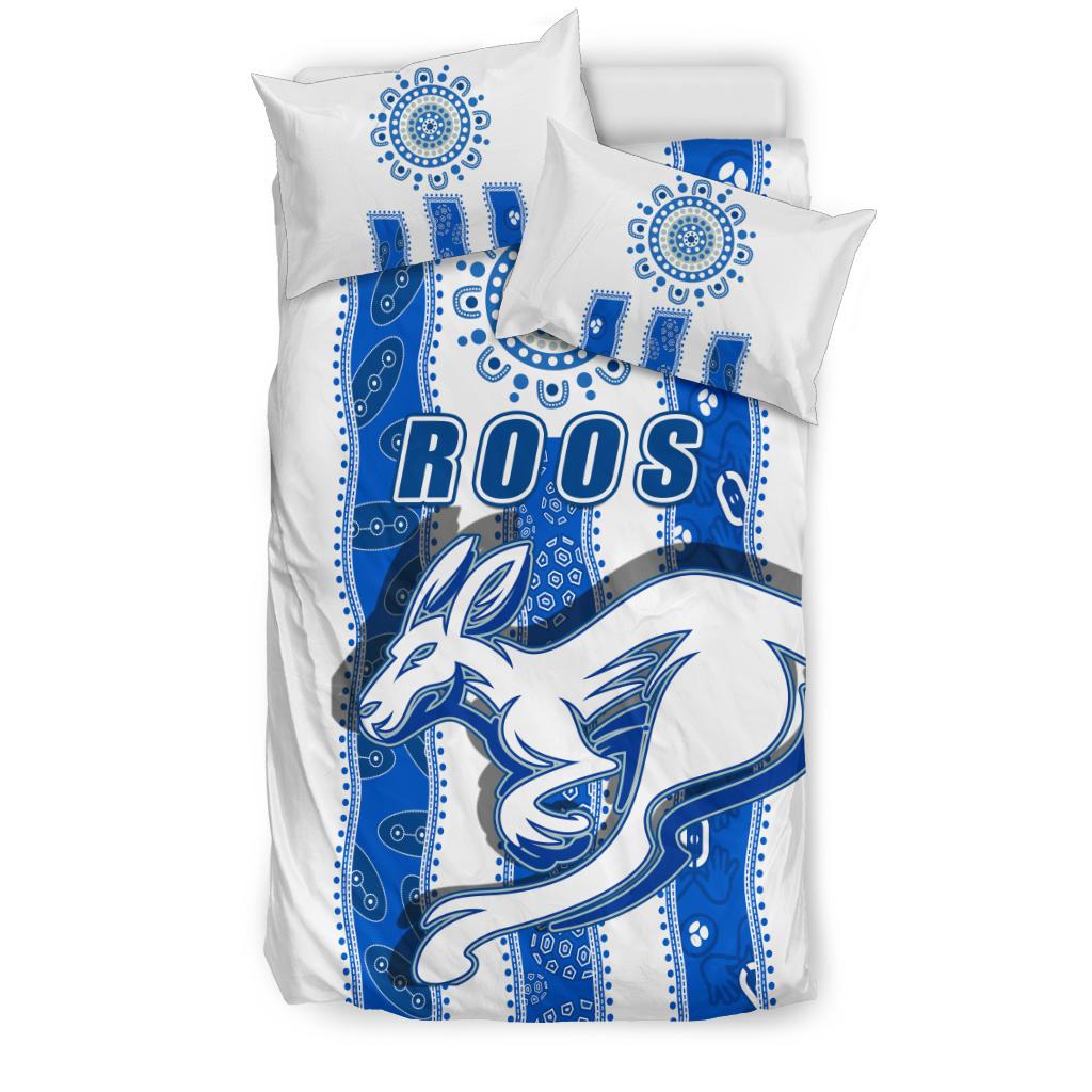 Melbourne Kangaroos Bedding Set Indigenous North - Roos White - Vibe Hoodie Shop