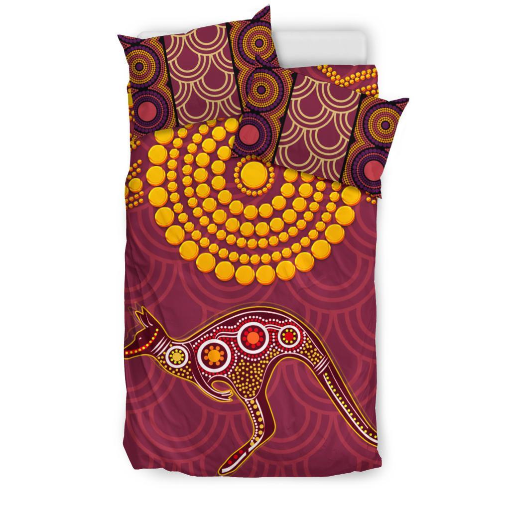 Aboriginal Bedding Set - Aboriginal Kangaroo - Vibe Hoodie Shop