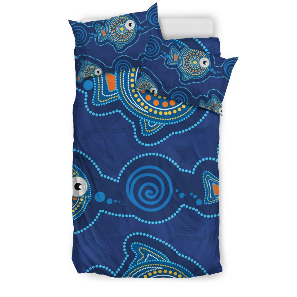 Aboriginal Bedding Set, Indigenous Turtle Patterns - Vibe Hoodie Shop