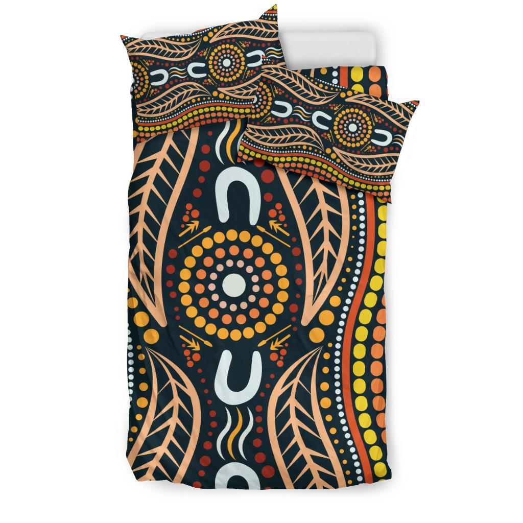 Aboriginal Bedding Set, Indigenous Dot Painting - Vibe Hoodie Shop