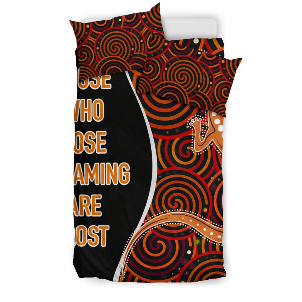 Aboriginal Bedding Set - Indigenous Lizard Dreaming - Vibe Hoodie Shop