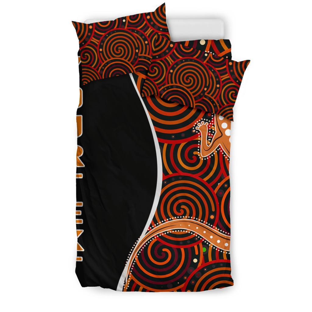 Aboriginal Personalised Bedding Set - Indigenous Lizard Dreaming - Vibe Hoodie Shop