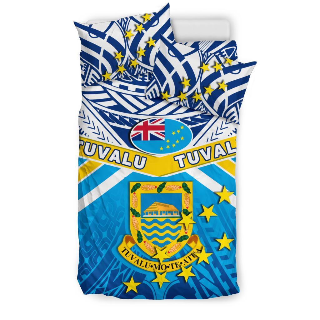 Tuvalu Rugby Bedding Set Polynesian Flag - Vibe Hoodie Shop
