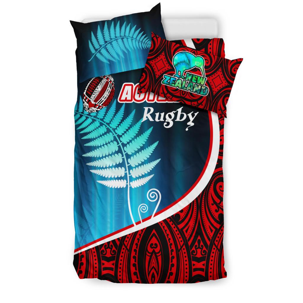 Aotearoa Rugby Black Maori Bedding Set Kiwi and Silver Fern New Zealand - Vibe Hoodie Shop