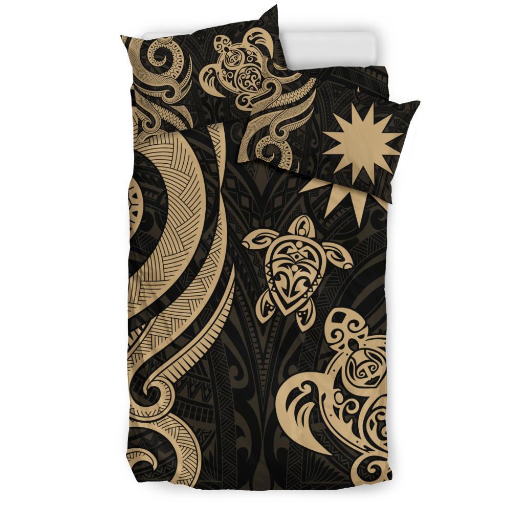Nauru Bedding Set - Gold Tentacle Turtle - Vibe Hoodie Shop