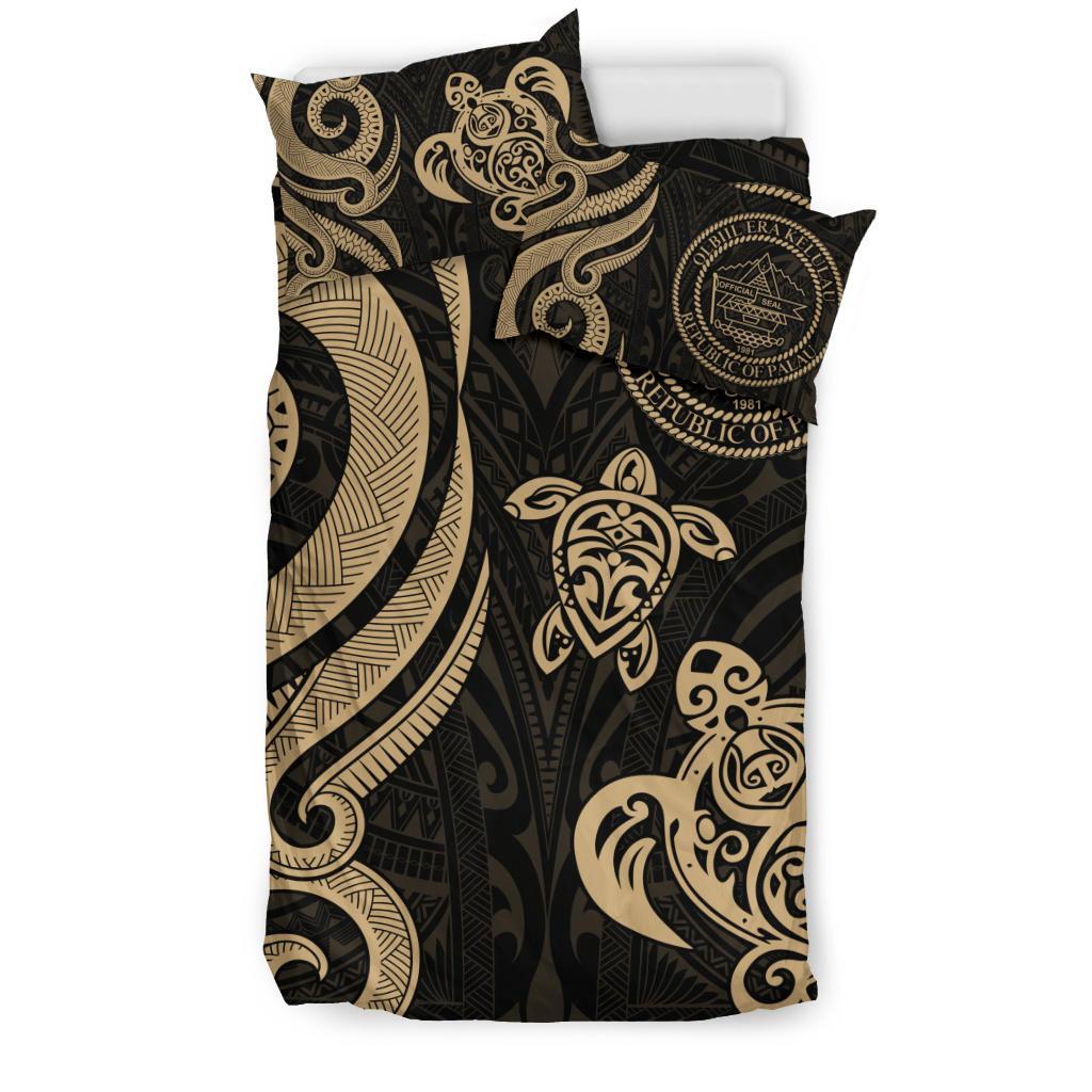 Palau Bedding Set - Gold Tentacle Turtle - Vibe Hoodie Shop