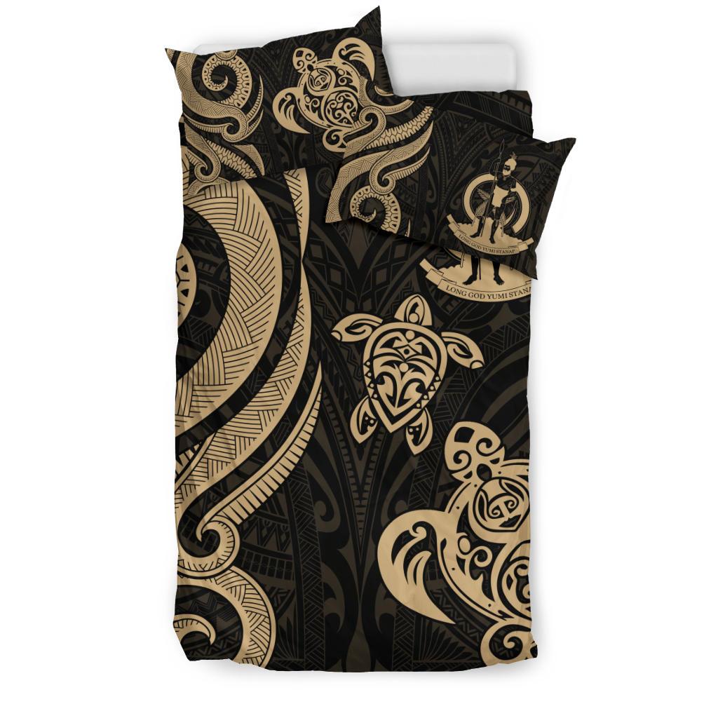 Vanuatu Bedding Set - Gold Tentacle Turtle - Vibe Hoodie Shop