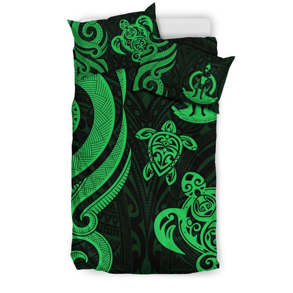 Vanuatu Bedding Set - Green Tentacle Turtle - Vibe Hoodie Shop