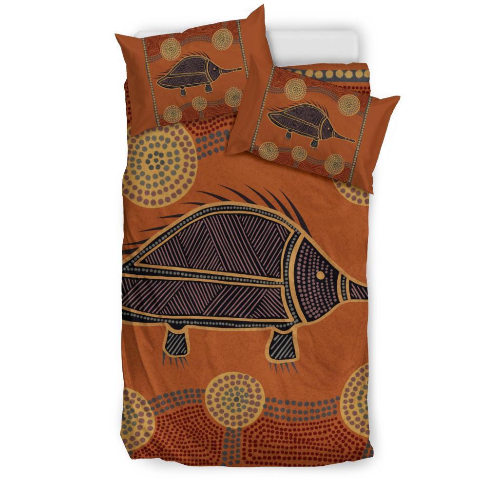 Aboriginal Bedding Set - Indigenous Echidna - Vibe Hoodie Shop