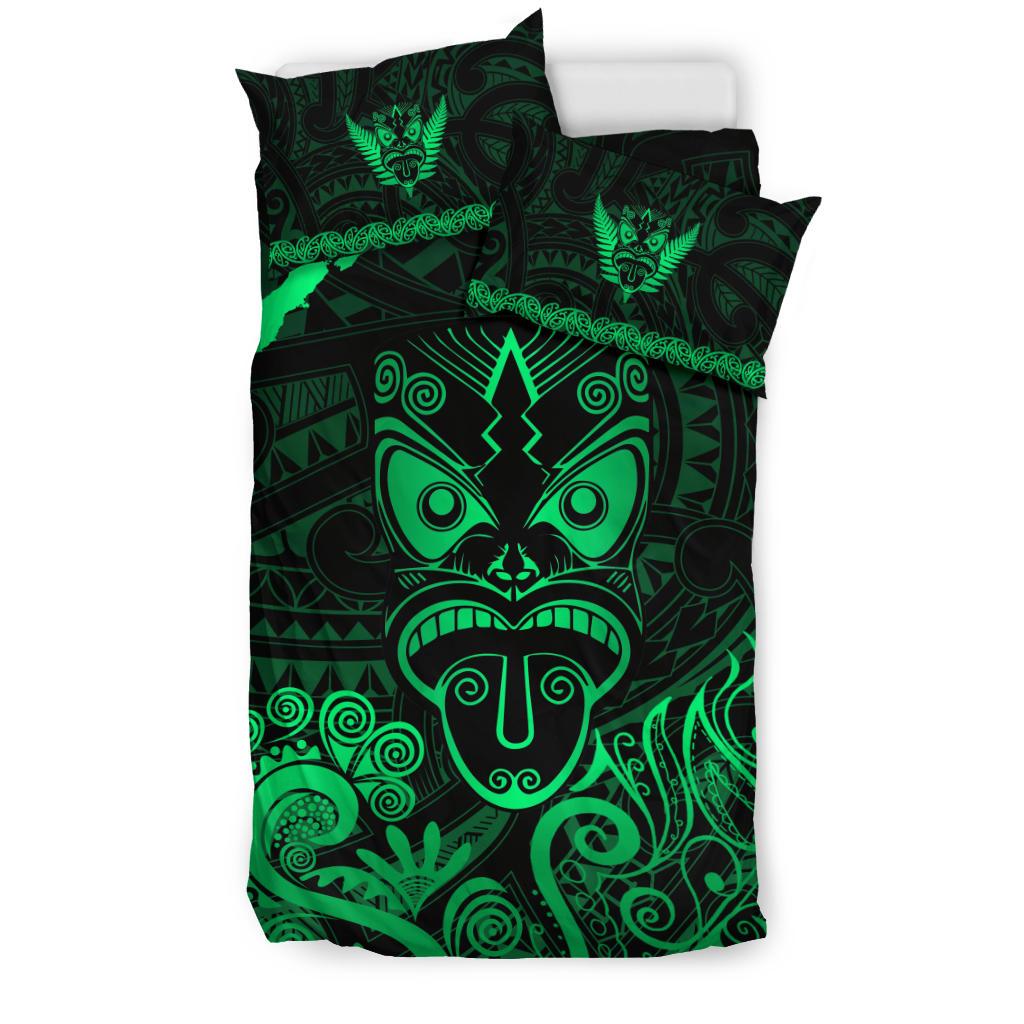 Maori Aotearoa Rugby Haka Bedding Set New Zealand Silver Fern - Green - Vibe Hoodie Shop