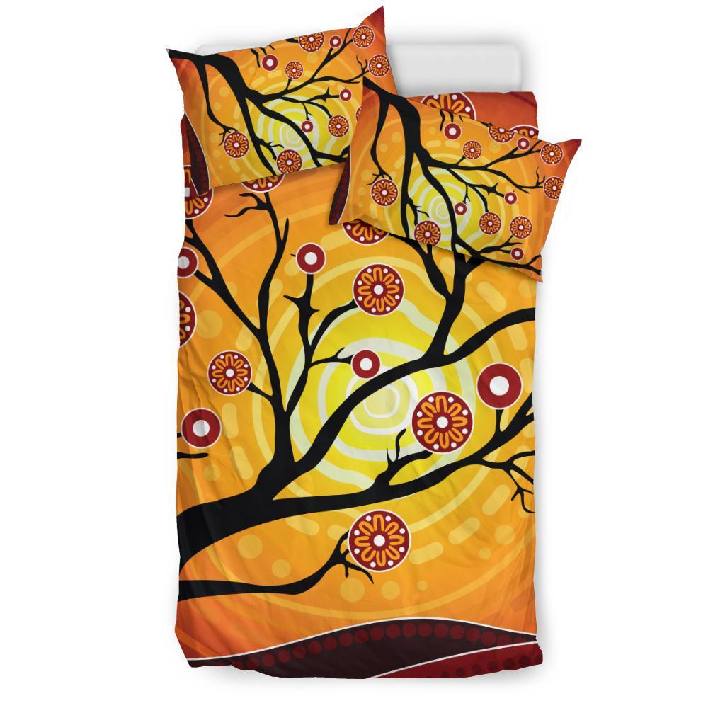 Aboriginal Bedding Set - Tree In Spring Season - Vibe Hoodie Shop