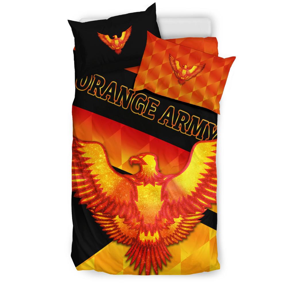Sunrisers Hyderabad Orange Army Bedding Set Cricket Sporty Style - Vibe Hoodie Shop