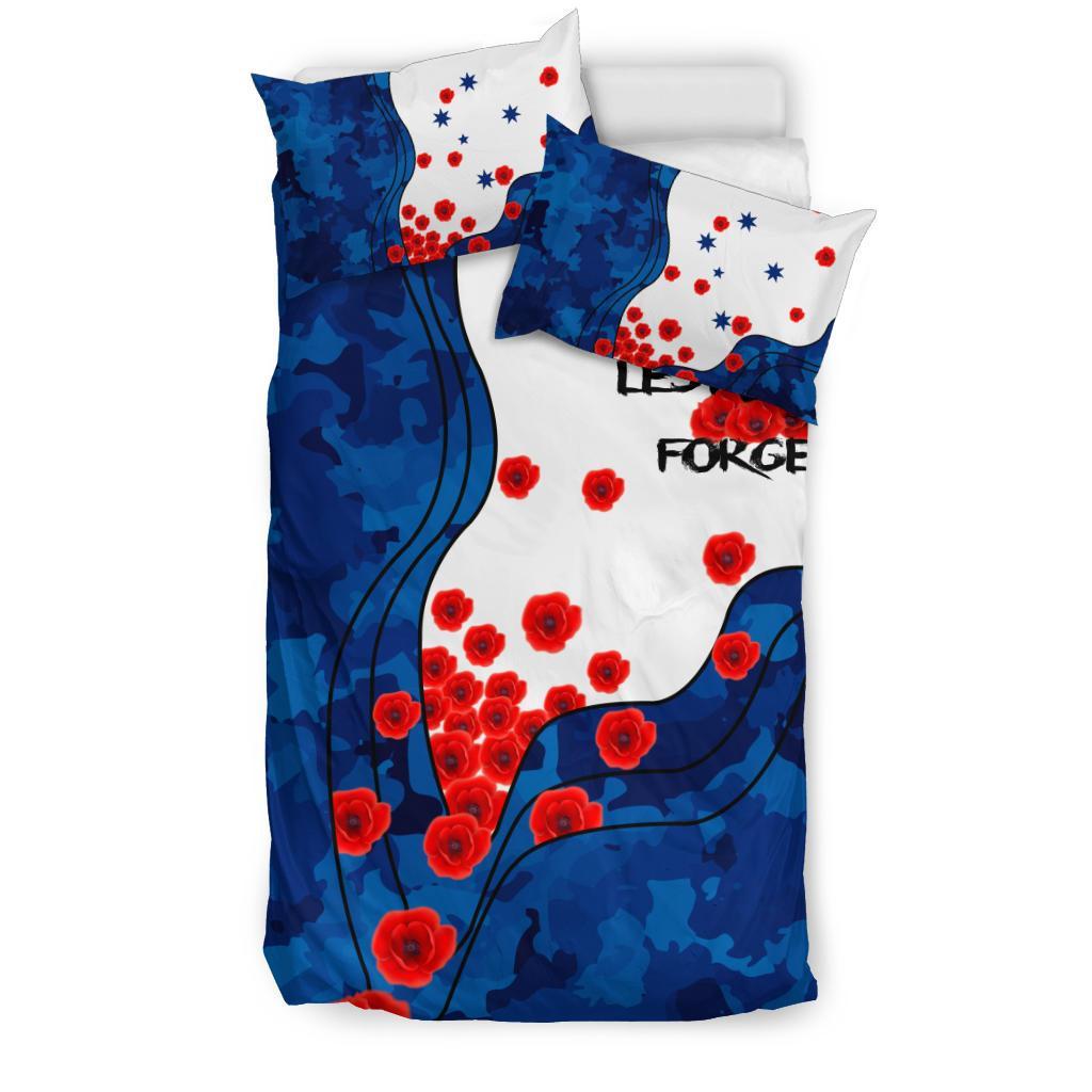 ANZAC Lest We Forget Bedding Set - Australian Flag Blue - - Vibe Hoodie Shop