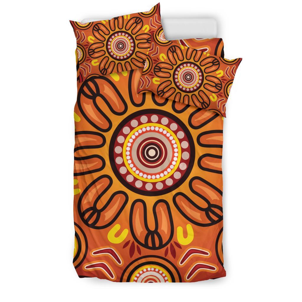 Aboriginal Bedding Set - Circle Flowers Patterns VER01 - Vibe Hoodie Shop