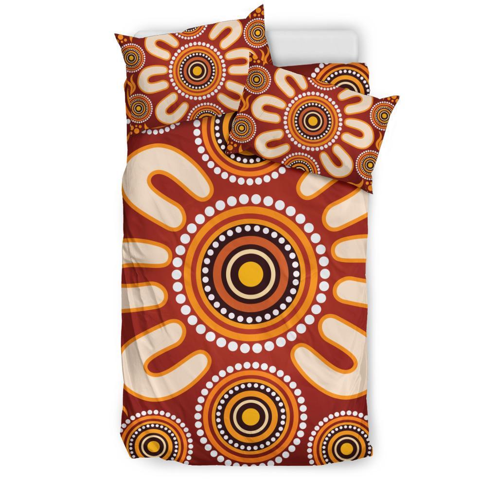 Aboriginal Bedding Set - Circle Flowers Patterns Ver02 - Vibe Hoodie Shop