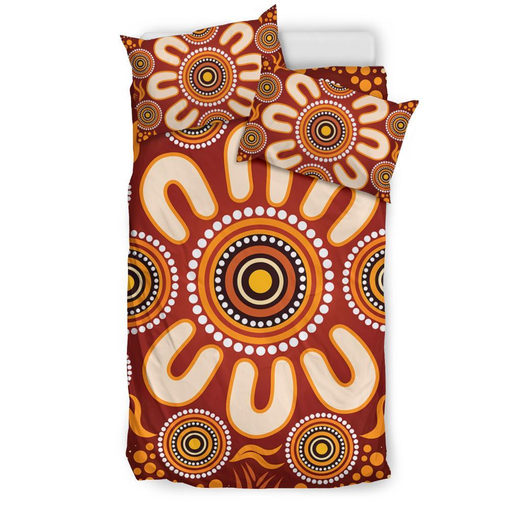 Aboriginal Bedding Set - Circle Flowers Patterns Ver03 - Vibe Hoodie Shop