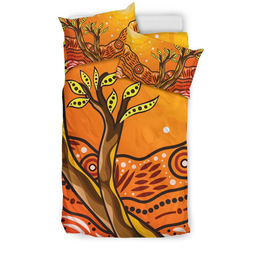 Aboriginal Bedding Set - Tree On The Hill - Vibe Hoodie Shop