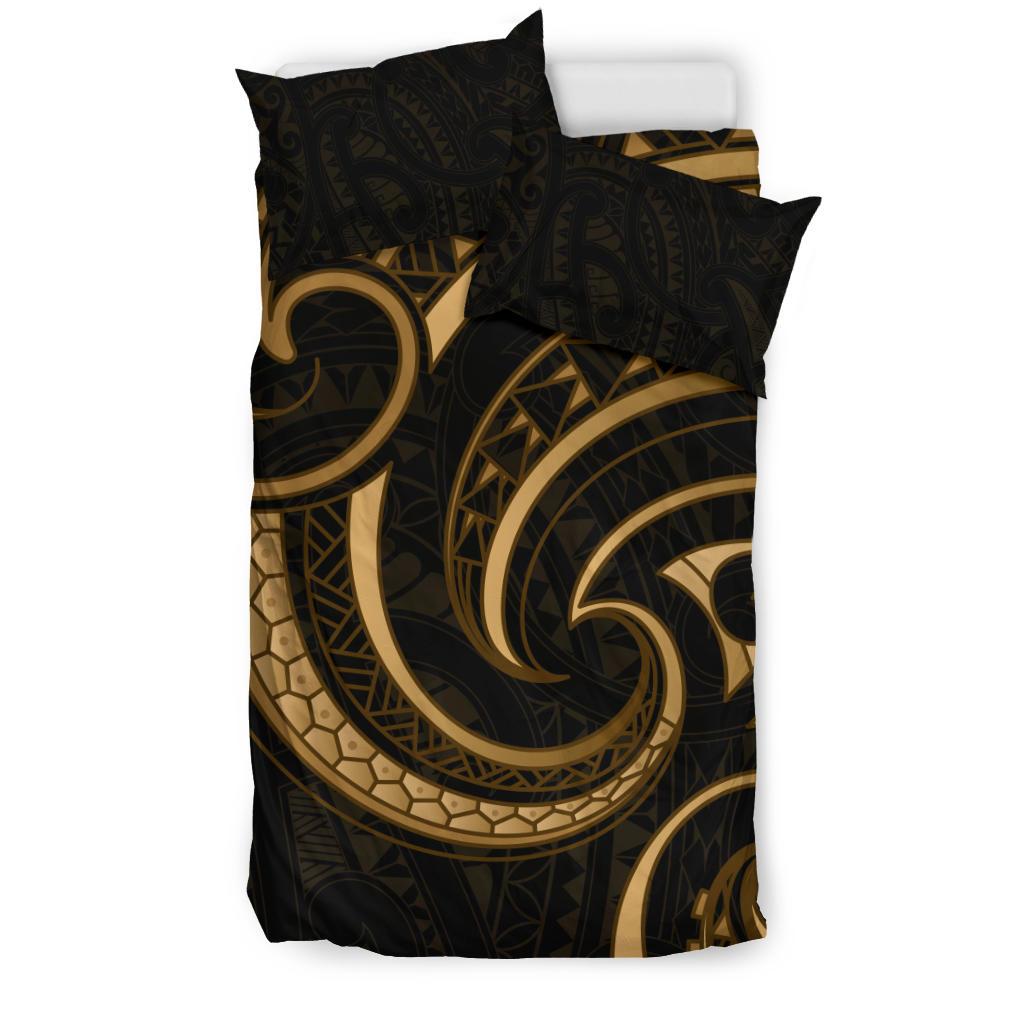 New Zealand Maori Mangopare Bedding Set Polynesian - Gold - Vibe Hoodie Shop