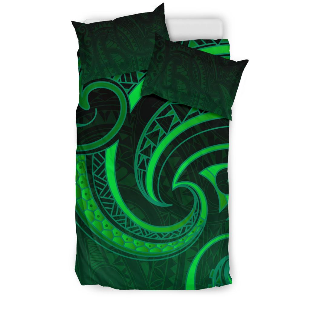 New Zealand Maori Mangopare Bedding Set Polynesian - Green - Vibe Hoodie Shop