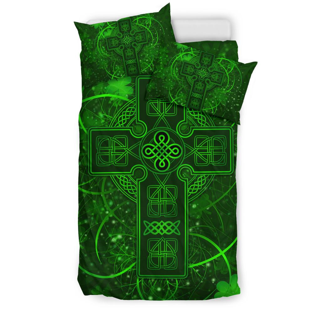 Ireland Bedding Set Irish Saint Patrick Day Celtic Cross - Vibe Hoodie Shop