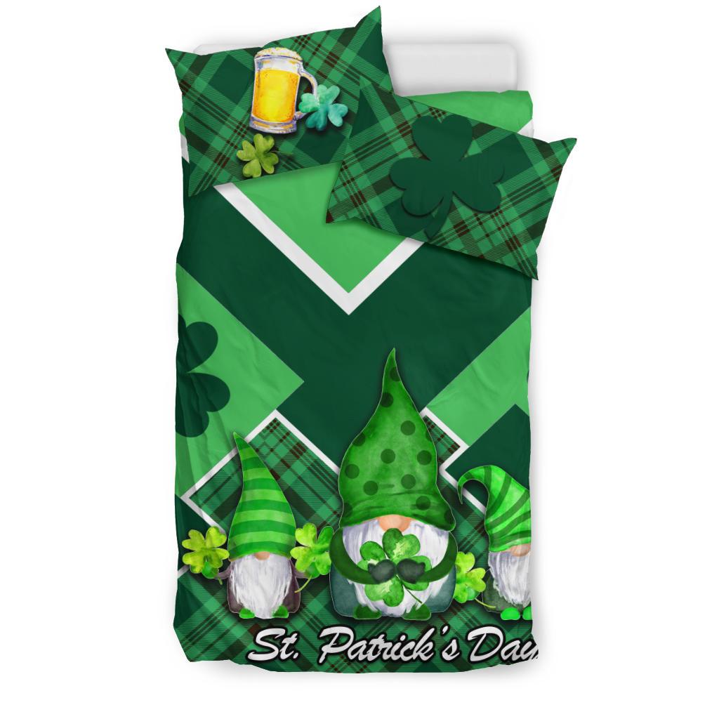 St. Patrick Day Ireland Gnome Bedding Set Shamrock - Vibe Hoodie Shop