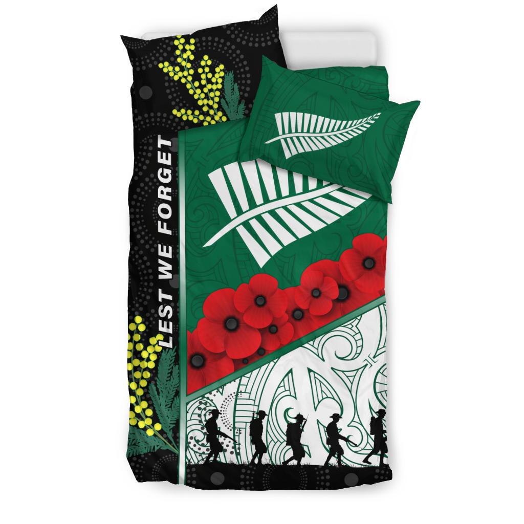 ANZAC Day - Lest We Forget Bedding Set Australia Indigenous and New Zealand Maori - Vibe Hoodie Shop