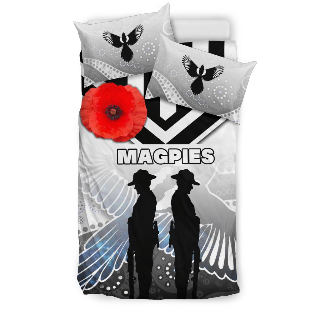 Magpies Bedding Set Collingwood ANZAC Day Special Version - Vibe Hoodie Shop