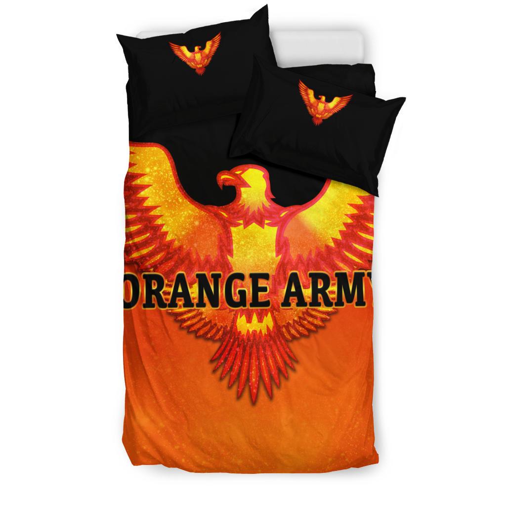 Sunrisers Hyderabad Orange Army Bedding Set Cricket Sporty Style - Vibe Hoodie Shop