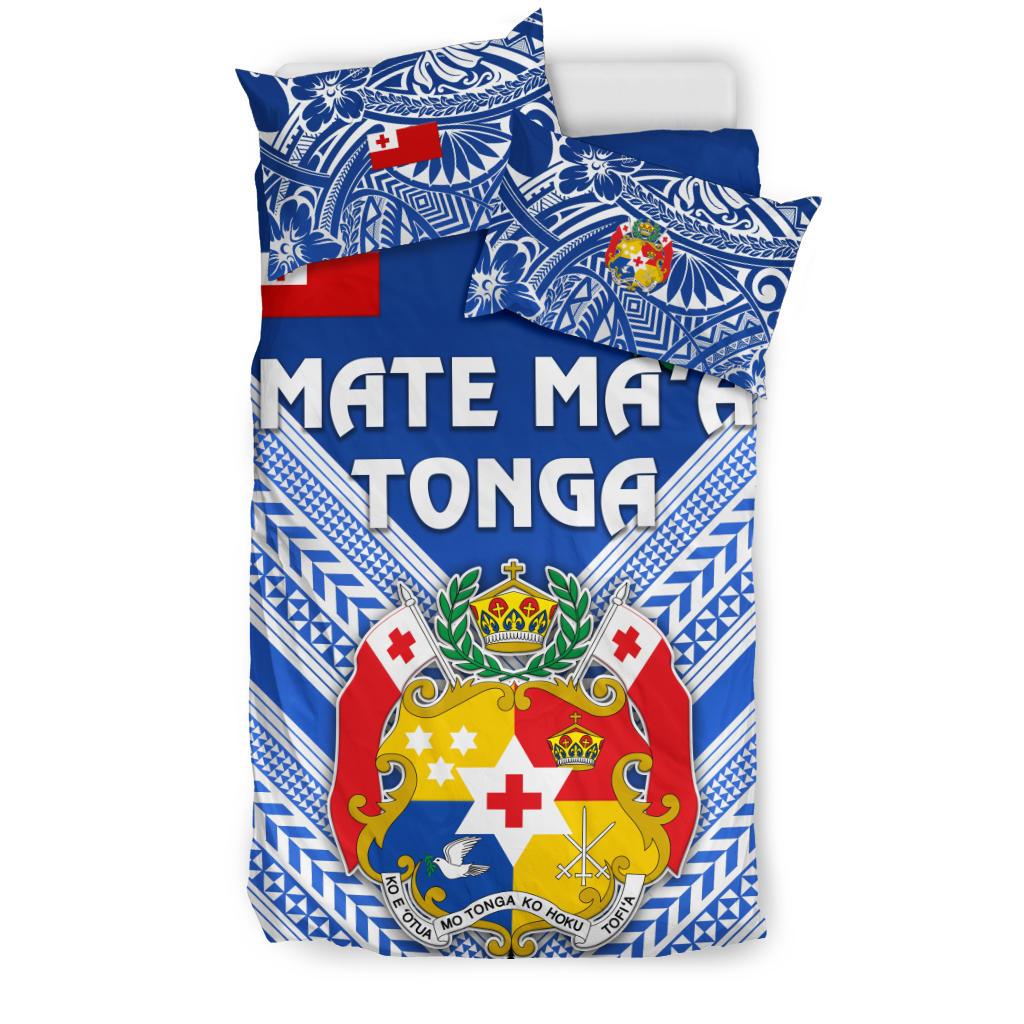 Mate Ma'a Tonga Rugby Bedding Set Polynesian Creative Style - Blue - Vibe Hoodie Shop