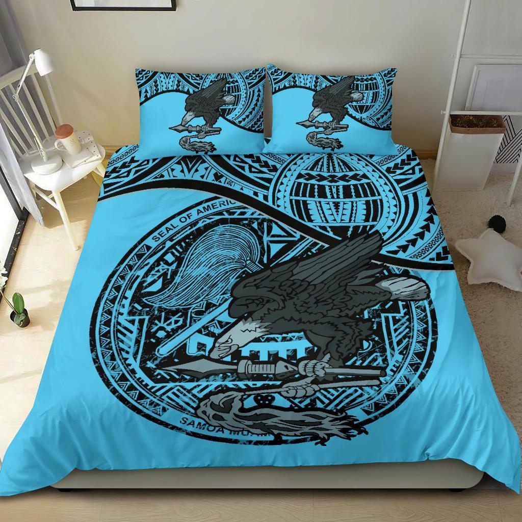 American Samoa Bedding Set Blue - Vibe Hoodie Shop