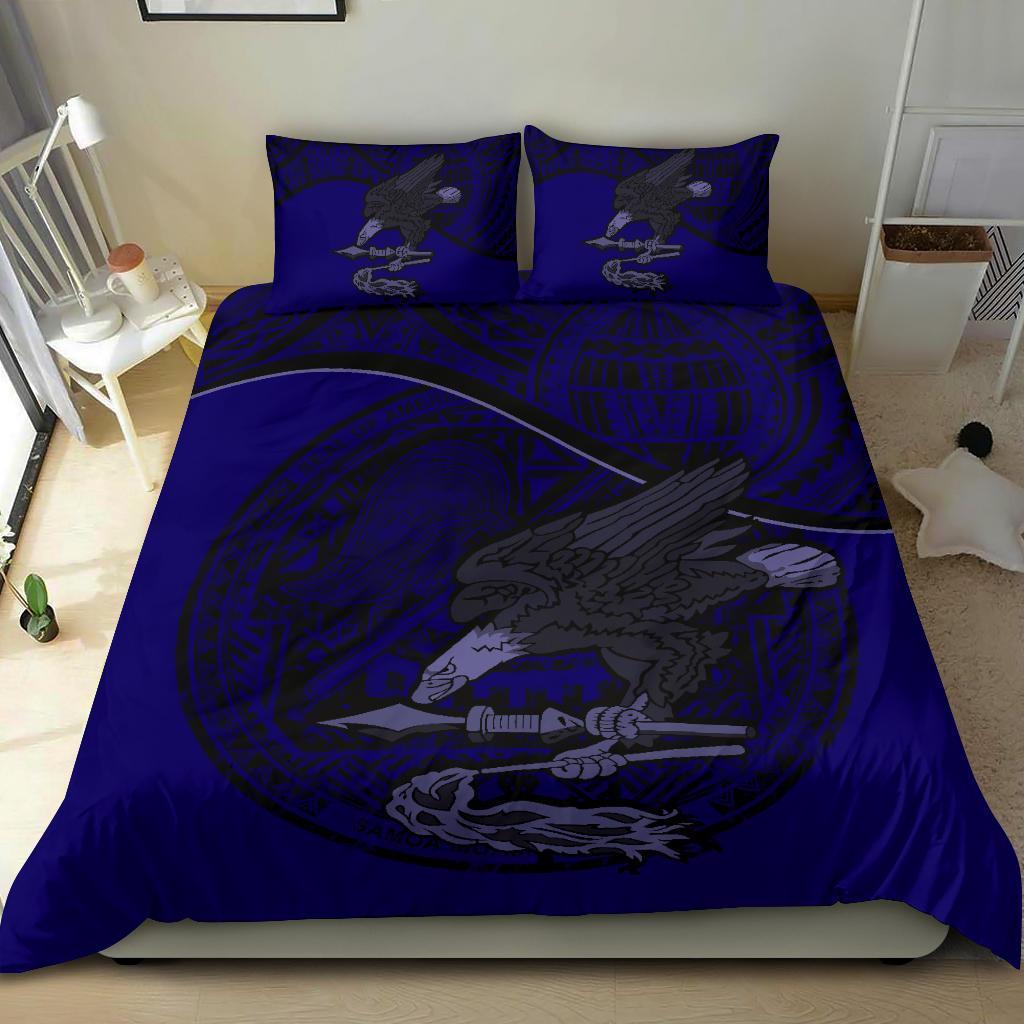 American Samoa Dark Bedding Set Dark Blue - Vibe Hoodie Shop