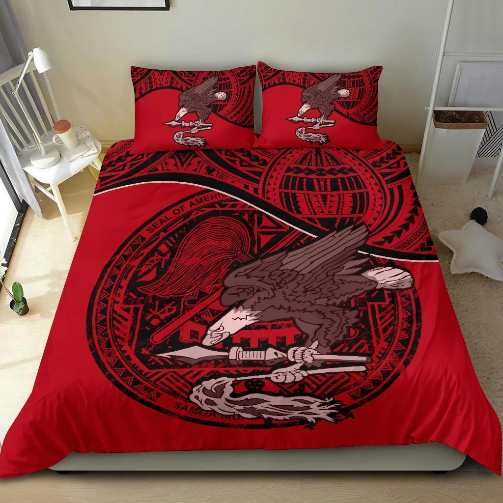 American Samoa Bedding Set Red - Vibe Hoodie Shop