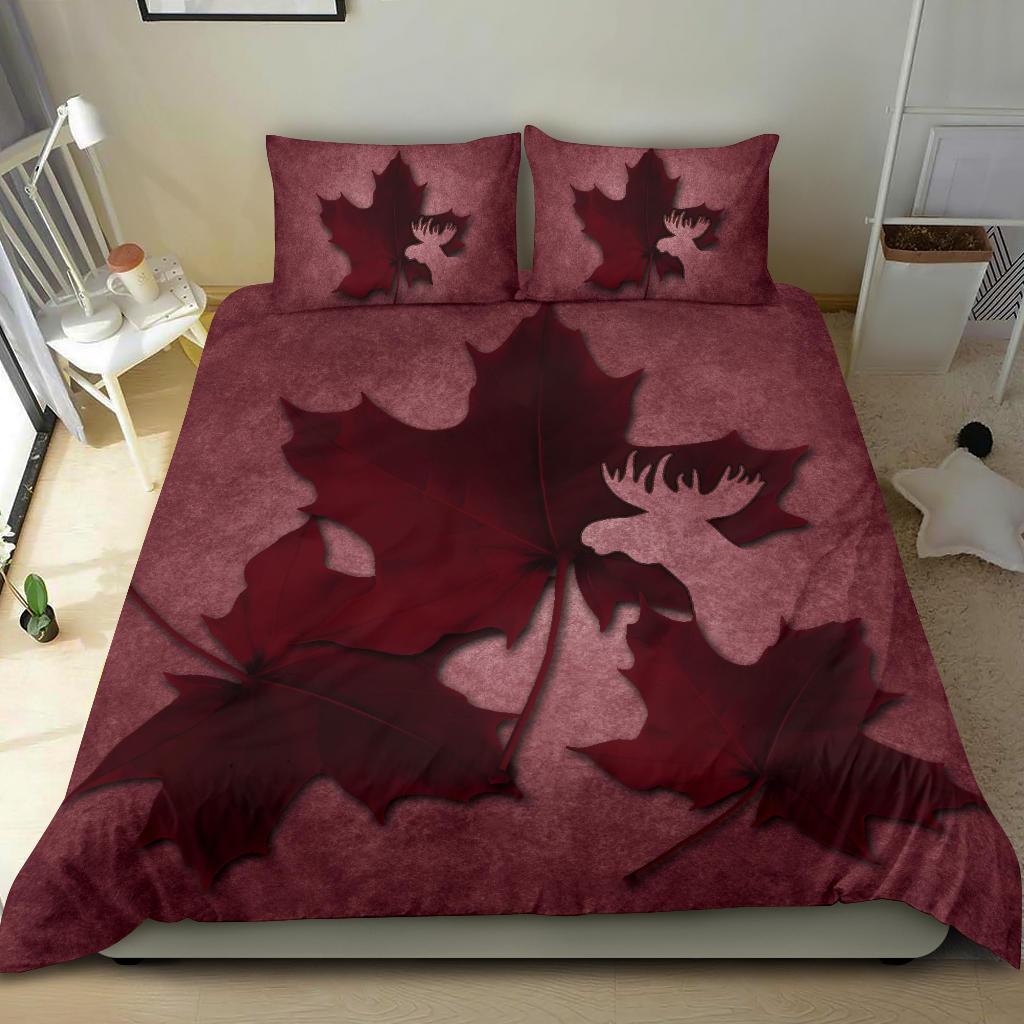 Canada Bedding Set - Maple Leaf Moose - Vibe Hoodie Shop