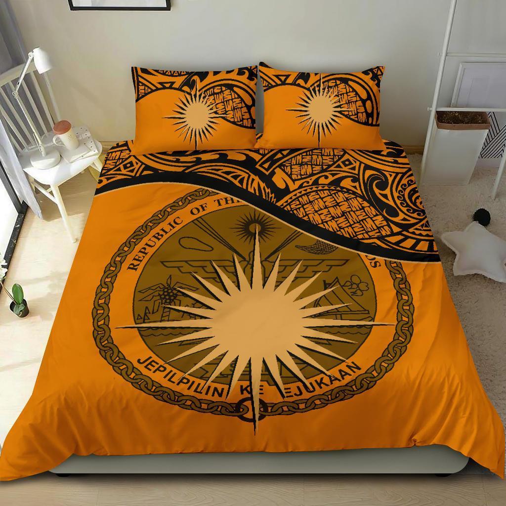 Marshall Islands Bedding Set Orange - Vibe Hoodie Shop